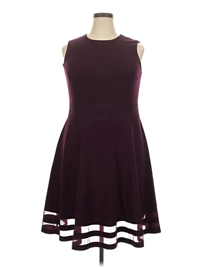 Pre-owned Calvin Klein Cocktail Dress In Burgundy