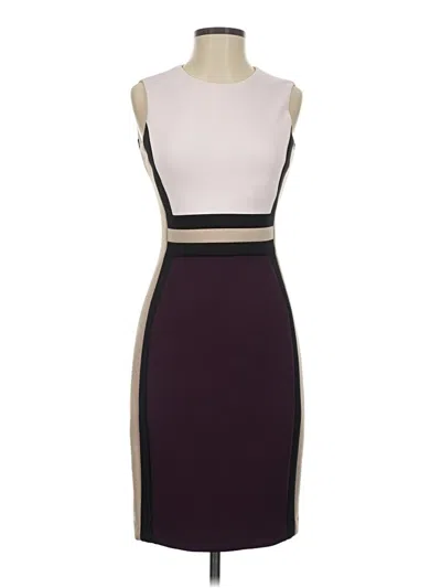 Pre-owned Calvin Klein Cocktail Dress In Burgundy
