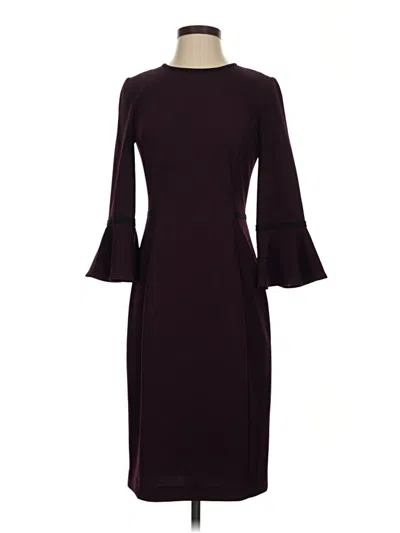 Pre-owned Calvin Klein Cocktail Dress In Burgundy