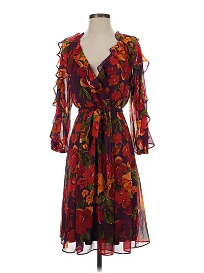 Pre-owned Calvin Klein Cocktail Dress In Burgundy