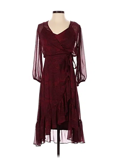 Pre-owned Calvin Klein Cocktail Dress In Burgundy