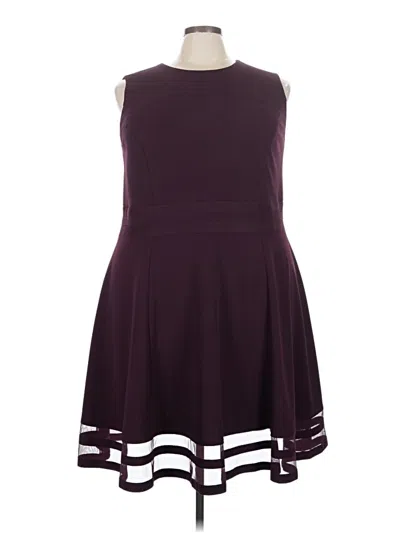 Pre-owned Calvin Klein Cocktail Dress In Burgundy