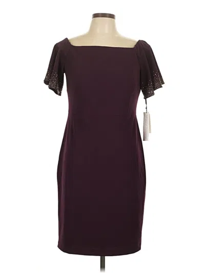 Pre-owned Calvin Klein Cocktail Dress In Burgundy