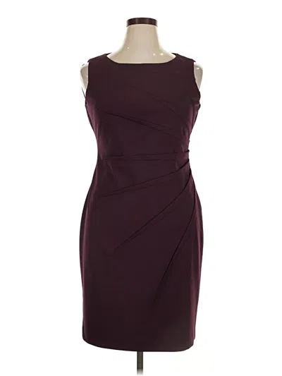Pre-owned Calvin Klein Cocktail Dress In Burgundy