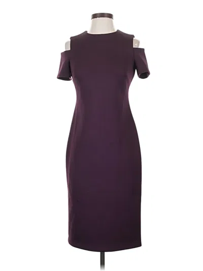 Pre-owned Calvin Klein Cocktail Dress In Burgundy