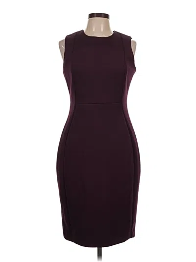 Pre-owned Calvin Klein Cocktail Dress In Burgundy