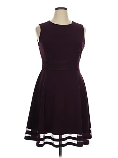 Pre-owned Calvin Klein Cocktail Dress In Burgundy