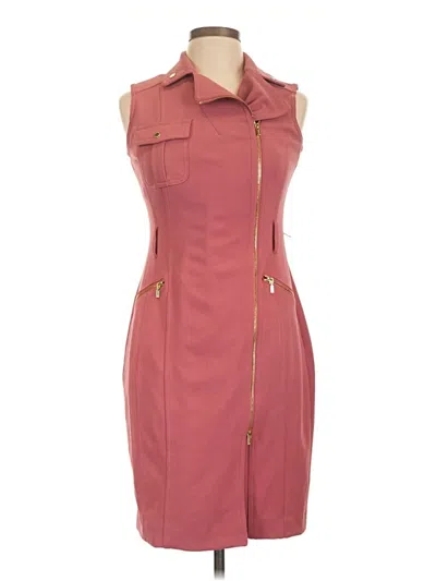 Pre-owned Calvin Klein Cocktail Dress In Burgundy