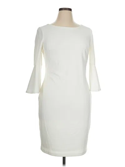Pre-owned Calvin Klein Cocktail Dress In Ivory