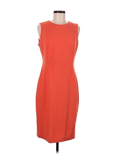 Pre-owned Calvin Klein Cocktail Dress In Orange