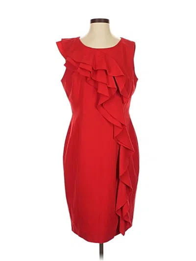Pre-owned Calvin Klein Cocktail Dress In Red