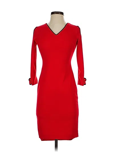 Pre-owned Calvin Klein Cocktail Dress In Red