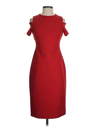 Pre-owned Calvin Klein Cocktail Dress In Red