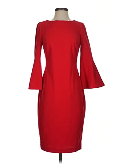 Pre-owned Calvin Klein Cocktail Dress In Red