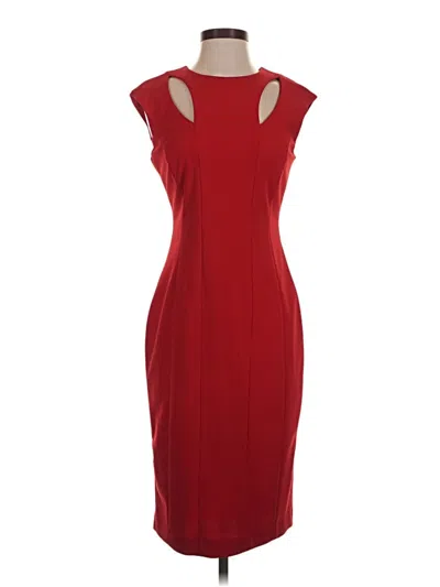 Pre-owned Calvin Klein Cocktail Dress In Red