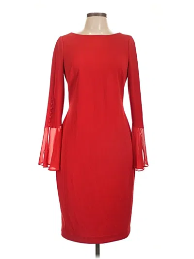 Pre-owned Calvin Klein Cocktail Dress In Red