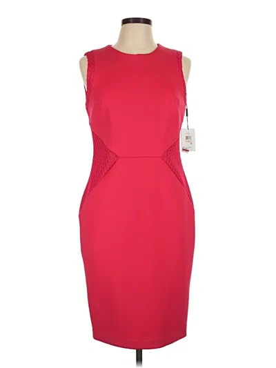 Pre-owned Calvin Klein Cocktail Dress In Red