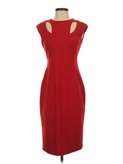 Pre-owned Calvin Klein Cocktail Dress In Red