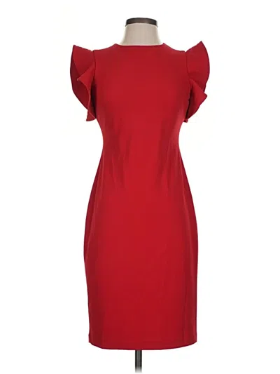 Pre-owned Calvin Klein Cocktail Dress In Red