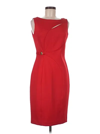 Pre-owned Calvin Klein Cocktail Dress In Red