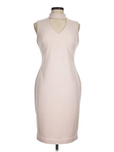 Pre-owned Calvin Klein Cocktail Dress In Tan