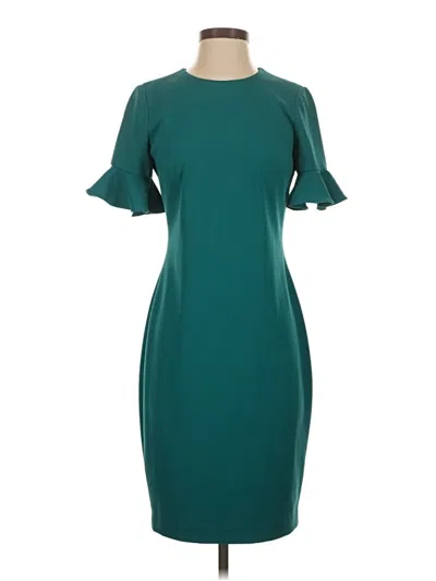 Pre-owned Calvin Klein Cocktail Dress In Teal