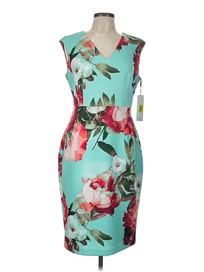 Pre-owned Calvin Klein Cocktail Dress In Teal