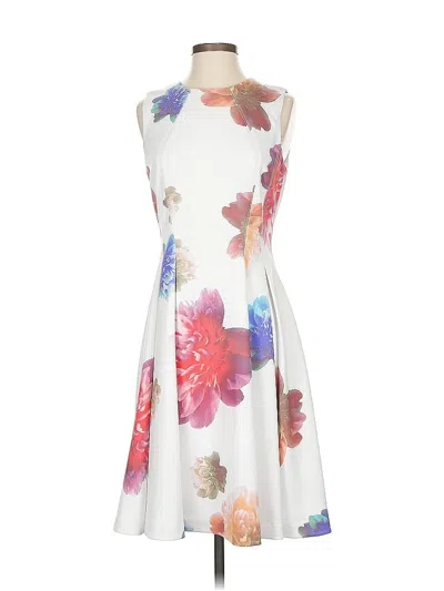 Pre-owned Calvin Klein Cocktail Dress In White