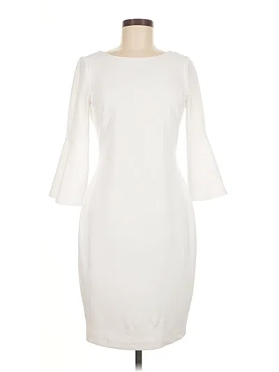 Pre-owned Calvin Klein Cocktail Dress In White