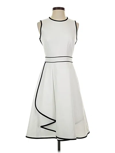Pre-owned Calvin Klein Cocktail Dress In White
