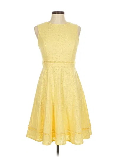 Pre-owned Calvin Klein Cocktail Dress In Yellow