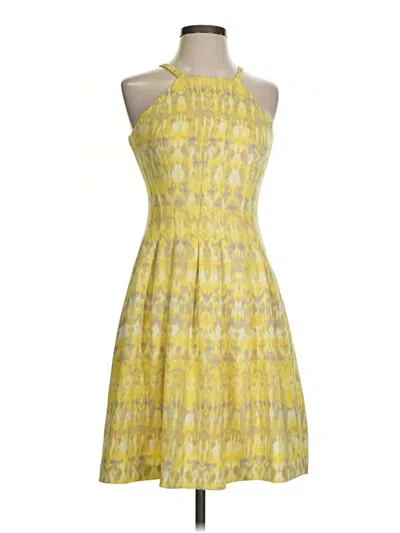 Pre-owned Calvin Klein Cocktail Dress In Yellow