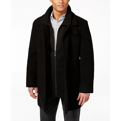 Calvin Klein Coleman Mens Layered Wool Overcoat In Black