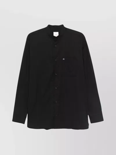 Calvin Klein Collar Shirt Long Sleeves In Black