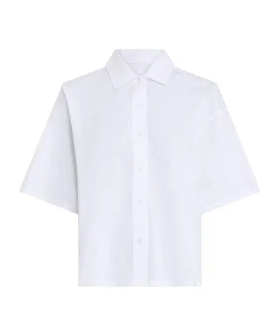 Calvin Klein Collared Shortsleeve Shirt In White