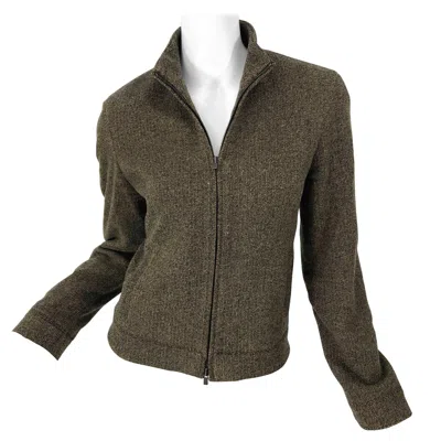Pre-owned Calvin Klein Collection 1990s  Cashmere Size 8 Brown Vintage 90s Jacket