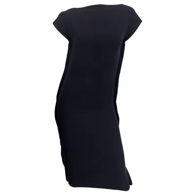 Pre-owned Calvin Klein Collection 1990s  Inside Out Black Jersey Vintage 90s Midi Dress