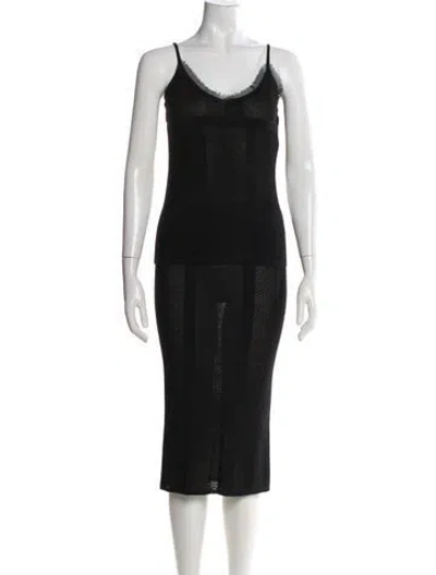Pre-owned Calvin Klein Collection 2010's Mesh Accents Skirt Set In Black