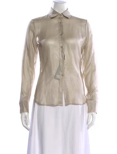 Pre-owned Calvin Klein Collection 2010's Silk Button-up Top W/ Tags