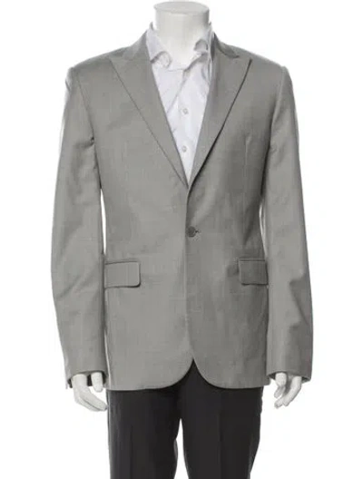 Pre-owned Calvin Klein Collection 2010's Virgin Wool Blazer In Gray