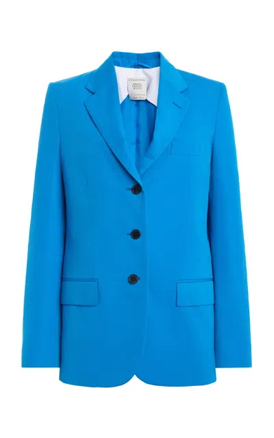 Calvin Klein Collection Amora Single-breasted Virgin-wool Jacket In Blue