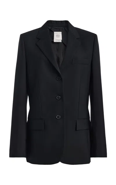 Calvin Klein Collection Amora Single-breasted Wool Jacket In Black