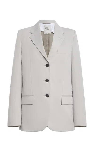 Calvin Klein Collection Amora Single-breasted Wool Jacket In Gray
