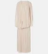 Calvin Klein Collection Angelina Draped Gown In Neutral