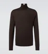 Calvin Klein Collection Ash Wool Turtleneck Sweater In Brown