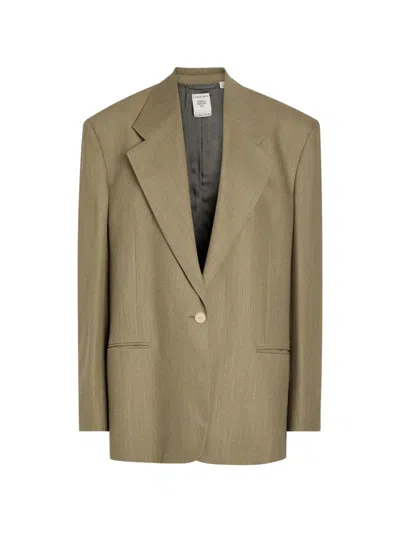 Calvin Klein Collection Avery Single-breasted Blazer In Brown