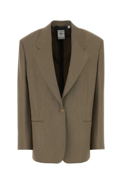 Calvin Klein Collection Avery Wool Blend Blazer In Beige O Tan