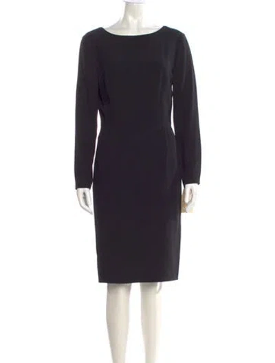 Pre-owned Calvin Klein Collection Bateau Neckline Knee-length Dress In Black