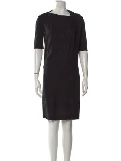 Pre-owned Calvin Klein Collection Bateau Neckline Knee-length Dress In Black