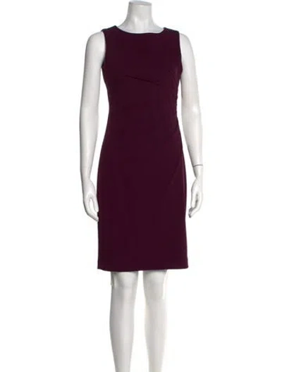 Pre-owned Calvin Klein Collection Bateau Neckline Knee-length Dress In Purple